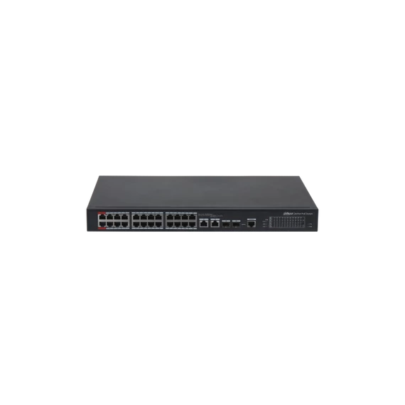 Dahua Menedzselhető PoE switch - PFS4226-24ET-360-V3 (24x 10/100 PoE/PoE+ (360W)+2x gigabit/SFP combo uplink,HighPoE)