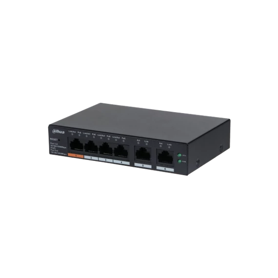 Dahua PoE switch - CS4006-4GT-60 (Cloud Menedzsment; 4x1Gbps PoE; + 2x 1Gbps uplink, 60W)