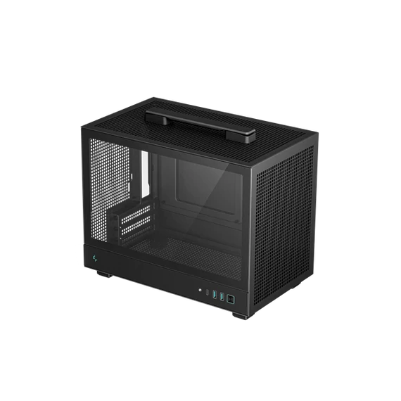 DeepCool Számítógépház - CH160 (fekete, Mini-ITX, 2xUSB3.0, Type-C, fekete)