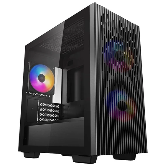 DeepCool Számítógépház - MATREXX 40 3FS (ablakos, 3x LED ventiilátor, mATX, 1xUSB3.0, 1xUSB2.0)