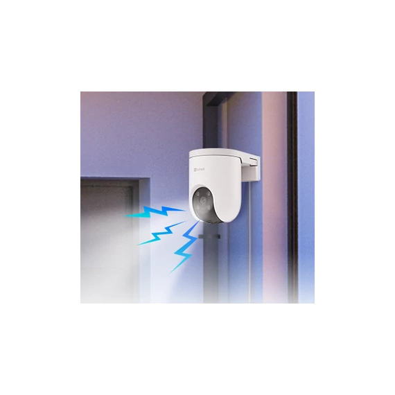 EZVIZ H8C PoE kültéri kamera, 2K, 3MP, Ethernet kábel, színes éjszakai, 360°, 2 irányú beszéd, sziréna, 512 GB-ig