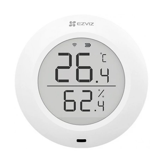 EZVIZ T51C okos hőmérséklet és páratartalom érzékelő,  1,8 kijelző, valós idejű megfigyelés, azonnali risztás,