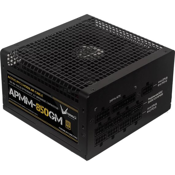 Formula Tápegység 850W - APMM-850GM (80 Plus Gold, ATX3.1/PCIe 5.1, Aktív PFC, 14cm, Full Moduláris)