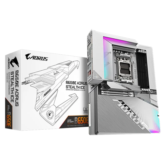 GIGABYTE Alaplap AM5 B650E AORUS STEALTH ICE AMD B650, ATX