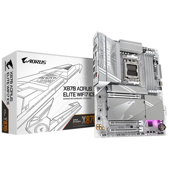 GIGABYTE Alaplap AM5 X870 AORUS ELITE WIFI7 ICE AMD X870, ATX