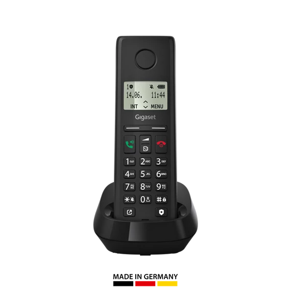 GIGASET DECT telefon, PURE 200, fekete