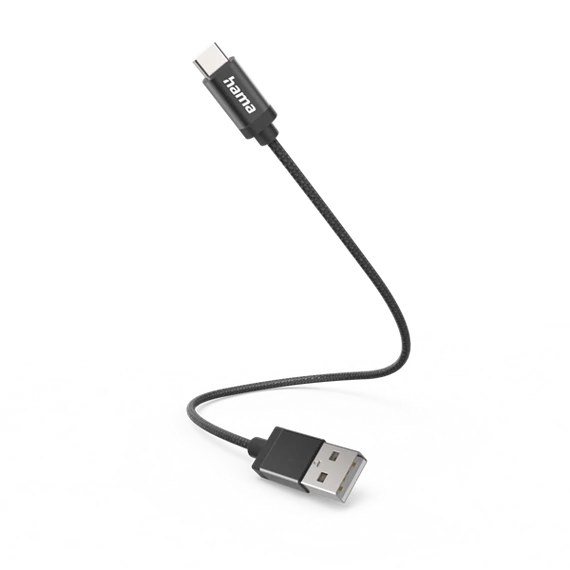 Hama Kábel - 201600 (USB-C/USB-A, USB 2.0, 0,2m, fekete)