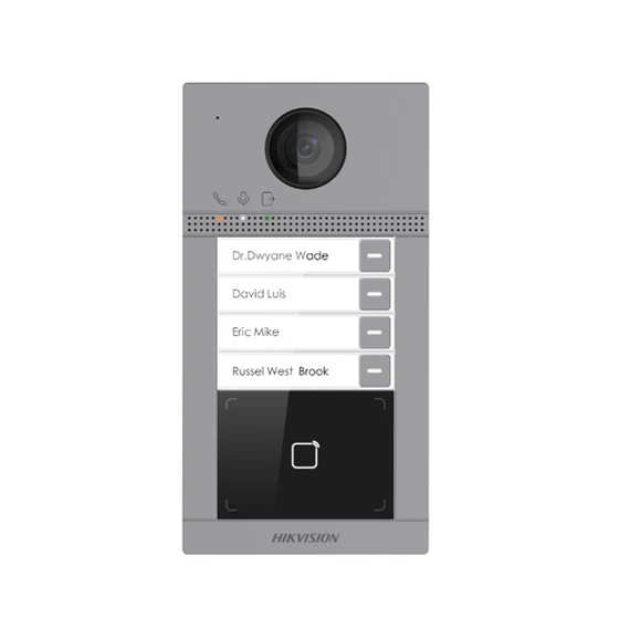 Hikvision IP kaputelefon - DS-KV8413-WME1 (2MP, kültéri egység, 4 lakásos, IP65, IR, I/O, wifi, Mifare kártyaolvasó)