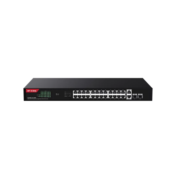 IP-COM Switch PoE - G1128P-24-410W (24x1Gbps; 2x1Gbps uplink; 2x SFP; 24 af/at PoE+ port; 370W, Rack)