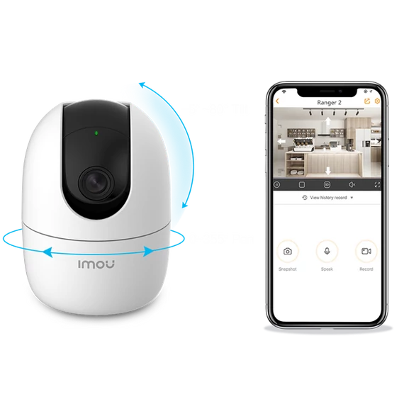 Imou IP wifi PT dómkamera - Ranger 2 (2MP, 3,6mm, beltéri, H265, IR10m, D&N(ICR), DWDR, SD, hangszóró, mikrofon, 5VDC)