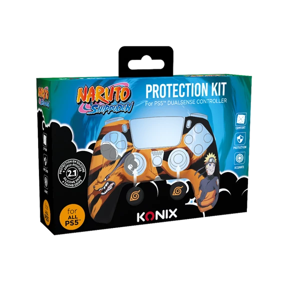 KONIX - NARUTO PS5 Dualsense kontroller Védőkészlet, Fekete
