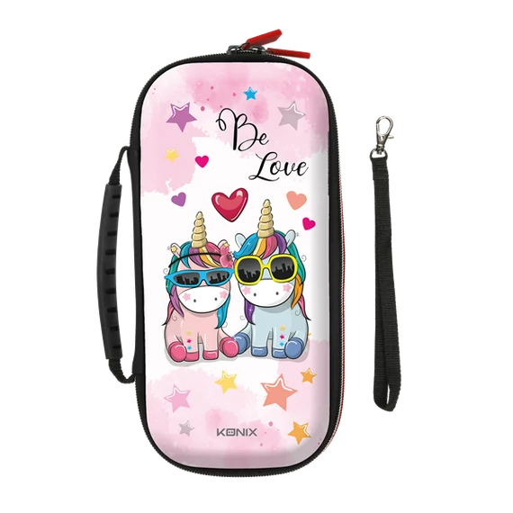 KONIX - UNIK " Be Love" Nintendo Switch/Lite Utazó Tok, Színes