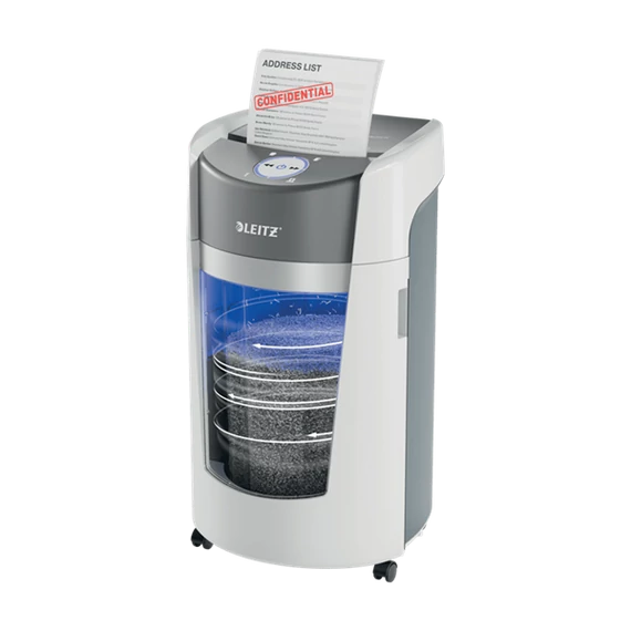 LEITZ IQ OptiMax Office P5 iratmegsemmisítő, 35L, fehér