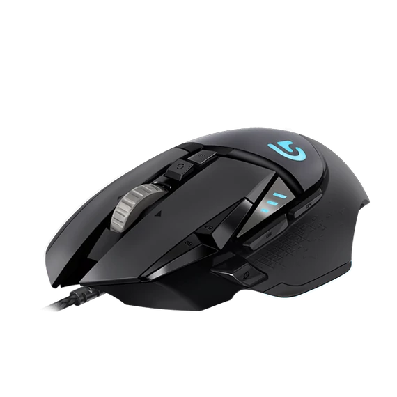 LOGITECH Egér - G502 Lightsync RGB Vezetékes Gaming, Fekete