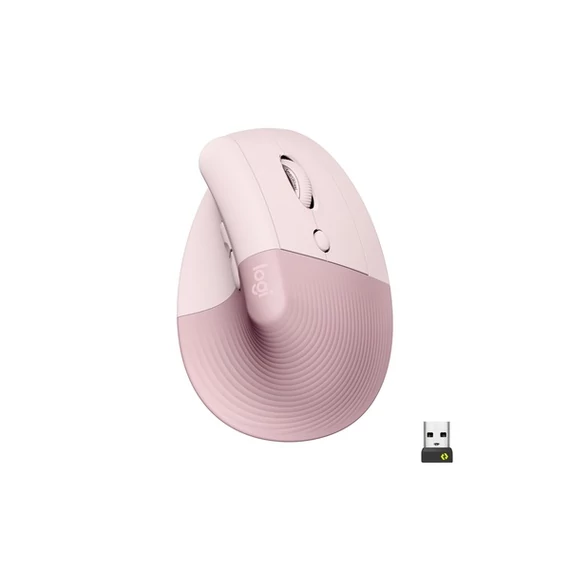 Logitech Egér - Lift (Vezeték nélküli, Optikai, 6 gomb, 4000 DPI, USB, rózsaszín, Bluetooth)