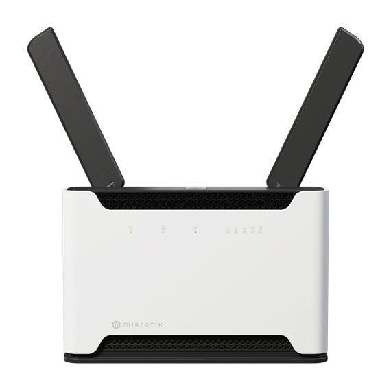 MIKROTIK Wireless Router DualBand, 4x1000Mbps+ 1x2,5Gbps, AX1800, Chateau LTE6 ax, 1xMicroSIM, Asztali