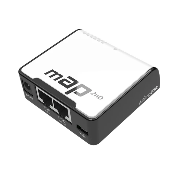 MIKROTIK Wireless Router RouterBOARD 2,4Hz, 2x100Mbps, 300Mbps, Falra rögzíthető - RBMAP2ND
