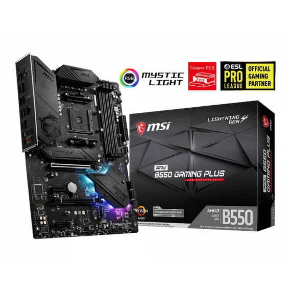 MSI Alaplap AM4 MPG B550 GAMING PLUS AMD B550, ATX
