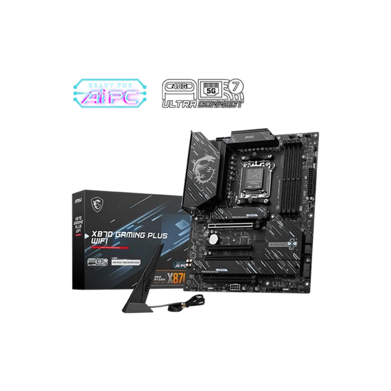 MSI Alaplap AM5 MAG X870 GAMING PLUS WIFI AMD X870, ATX