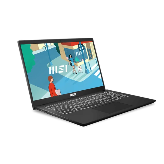 MSI Business NB Modern 15 B13M-1030, 15.6" FHD, i3-1315U, 8GB, 512GB M.2, INT, NoOS, Fekete