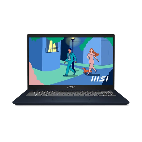MSI Business NB Modern 15 B7M-455, 15.6" FHD, Ryzen 5 7430U, 16GB, 512GB M.2, INT, NOOS, Fekete