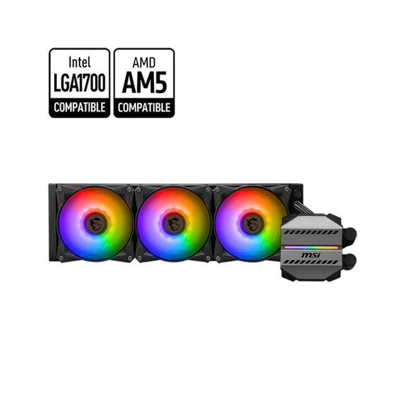 MSI CPU hűtő Coreliquid M360 3xARGB (vízhűtés), Univerzális