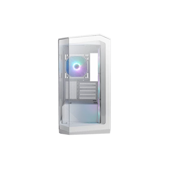 MSI Ház Midi ATX PANO M100R PZ WHITE, 4xARGB ventilátor, Tápegység nélkül, üvegfalú, fehér