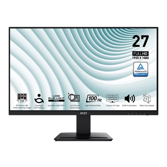 MSI Monitor Business PRO MP273A 27" FHD 1920x1080, IPS 16:9 100Hz, 1ms, 1000:1, HDMI, DP, VGA, Black