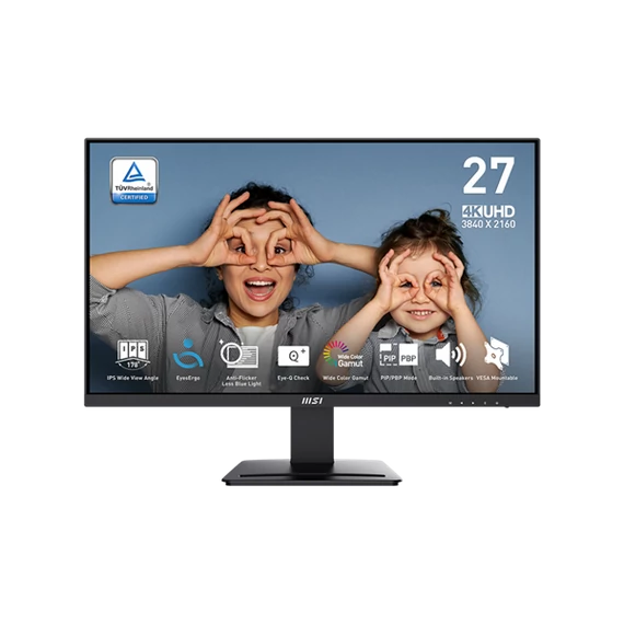 MSI Monitor Business PRO MP273U 27" UHD 3840x2160, IPS, 16:9, 60Hz, 4ms, 300cd/m2, 1000:1, 2x HDMI, DP, Black