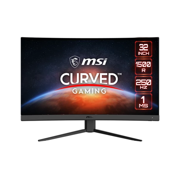 MSI Monitor GAMING G32C4X Ívelt VA LED 31,5" FHD 1920x1080, 16:9, 3000:1 CR, 300cd/m2, 1ms, 250Hz, DP, HDMI