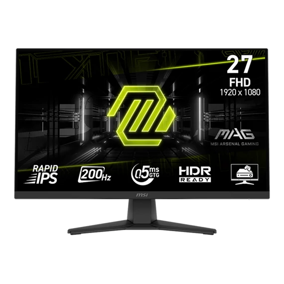 MSI Monitor GAMING MAG 272F 27" FHD 1920x1080, Rapid IPS 200Hz, 16:9, 1000:1, 0,5ms, HDMI, DP, Black