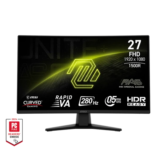 MSI Monitor GAMING MAG 274CXF 27" Rapid VA FHD 1920x1080 16:9, 4000:1, 280Hz 2x HDMI, DP, Black