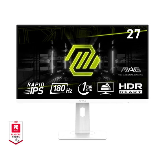 MSI Monitor GAMING MAG 274PFW Rapid IPS 27" FHD 1920x1080, 1000:1 CR, 300cd/m2, 1ms, 180Hz, DP, 2x HDMI, White