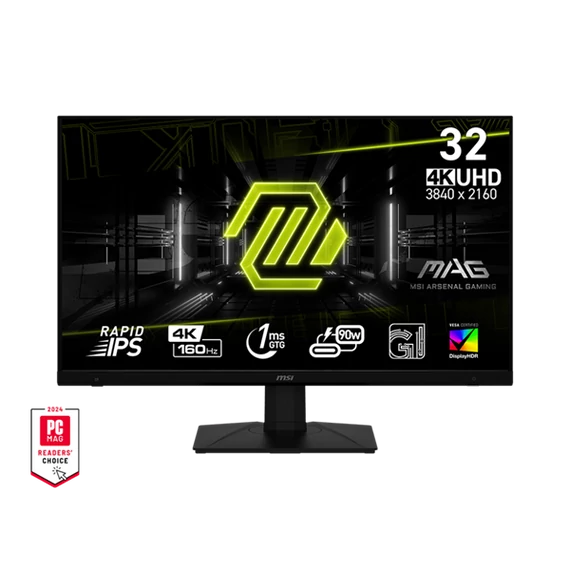 MSI Monitor GAMING MAG 322UPF 32" UHD, 3840x2160, 160Hz IPS 16:9, 1000:1 CR, 440cd/m2, 1 ms, HDMI, DP, USB-C, Black