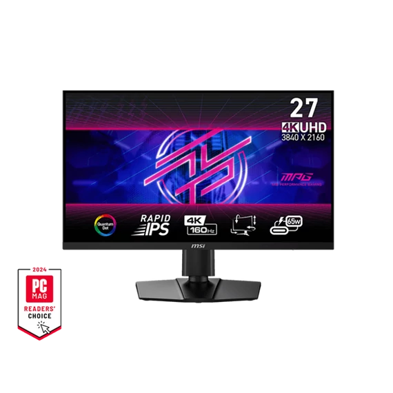 MSI Monitor GAMING MPG 274URF QD 27" Rapid IPS UHD 3840x2160, 16:9, 160Hz, 1000:1, 0.5ms, 2x HDMI, DP, USB-C, Black