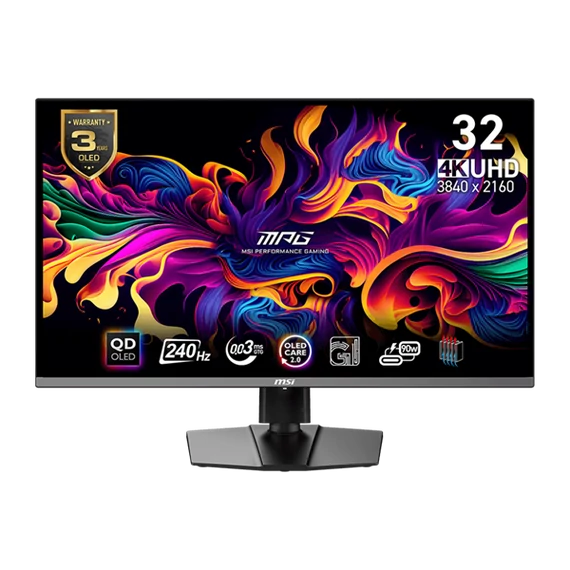 MSI Monitor GAMING MPG 321URX QD-OLED 31,5" UHD 3840x2160, 240Hz, 150000:1 CR, 250cd/m2, 0,03ms, 2x HDMI, DP, USB-C