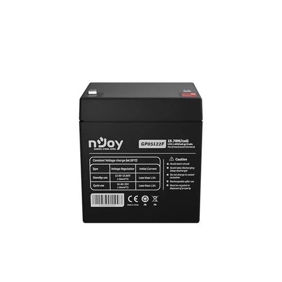 NJOY Szünetmentes akkumulátor - GP05122F (12V/5Ah, T2/F2, zárt, gondozás mentes, AGM)