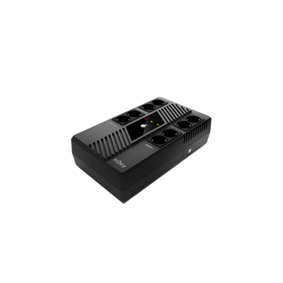 NJOY Szünetmentes 600VA - Token 600 (8 Schuko, line-interaktív, HID USB, túlfeszültség védett, fekete)