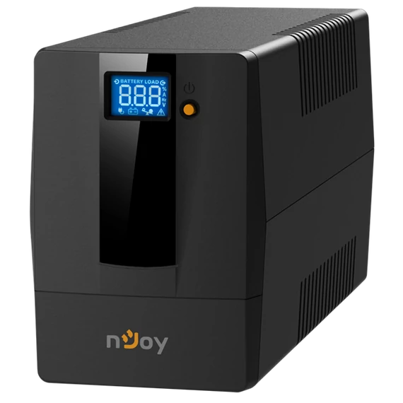 NJOY Szünetmentes  800VA - Horus Plus 800 (2 Schuko, line-interaktív, RJ11 védelem, USB, szoftver, LCD kijelző, fekete)