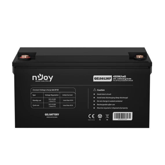 NJOY akkumulátor - GE15012KF (12V/150Ah, T11, zárt, gondozás mentes, GEL)