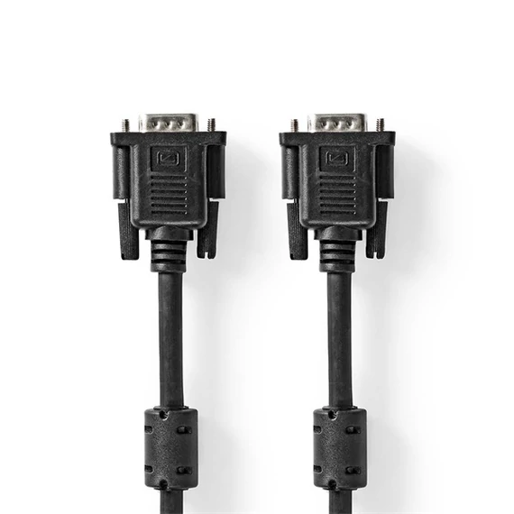 Nedis CCGL59000BK30, VGA kábel, VGA dugó Nikkelezett Maximális felbontás: 1280x768 3,00 m Kerek ABS Fekete