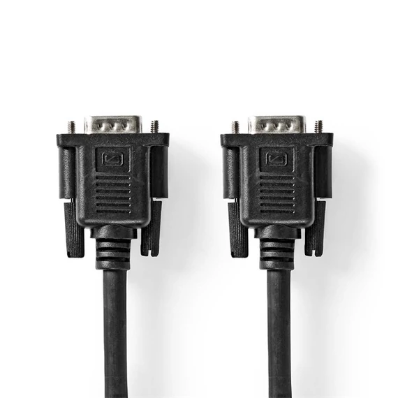Nedis CCGP59100BK20, VGA kábel, VGA dugó VGA anya Nikkelezett Maximális felbontás:1280x800  2,00 m  Kerek ABS fekete