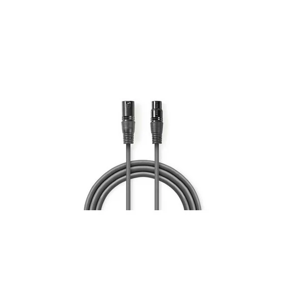 Nedis  COTG15012GY150 DMX adapter kábel, XLR 3 tűs apa | XLR 3 tűs anya | Nikkelezett | 15,0 m | kerek | PVC | Sötétszür