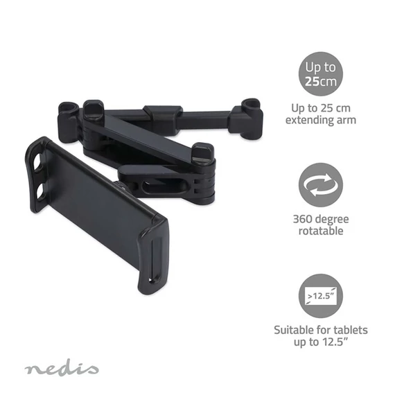 Nedis TCMT210BK autós tablet / telefon tartó konzol 4,7 - 12,5", fejtámlára