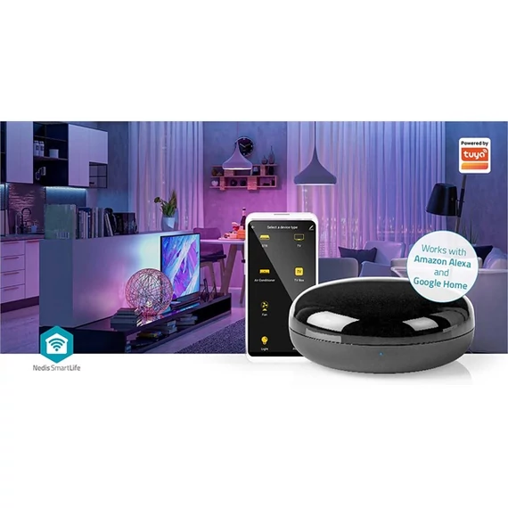 Nedis WIFIRC10CBK WI-FI univerzális infra távirányító, távirányító jeltovábbító