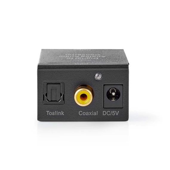 Nedis digitális audió konverter, ACON2510BK 1 irányú Csatl. bemen.: 1x digitális RCA / 1x TosLink Csatl. kim.:1x (2x RCA