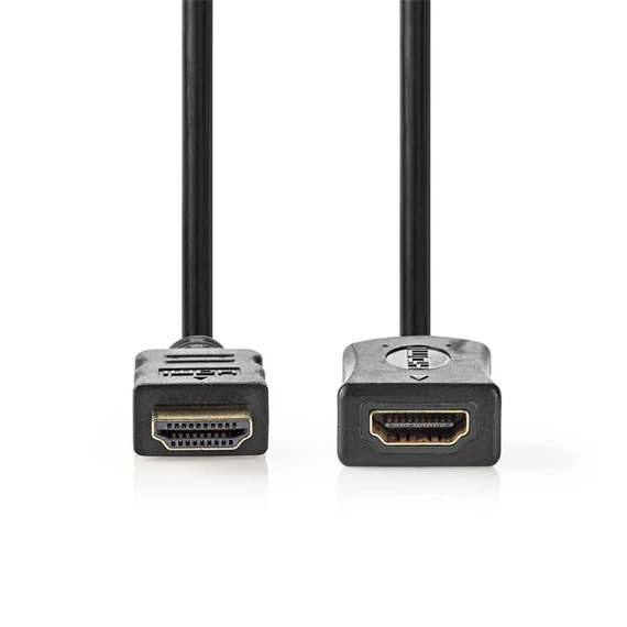 Nedis ultra HD HDMI hosszabbító kábel CVGL34096BK10, HDMI dugó - aljzat, 4K@60Hz | ARC | 10,2 Gbps | 1,00 m