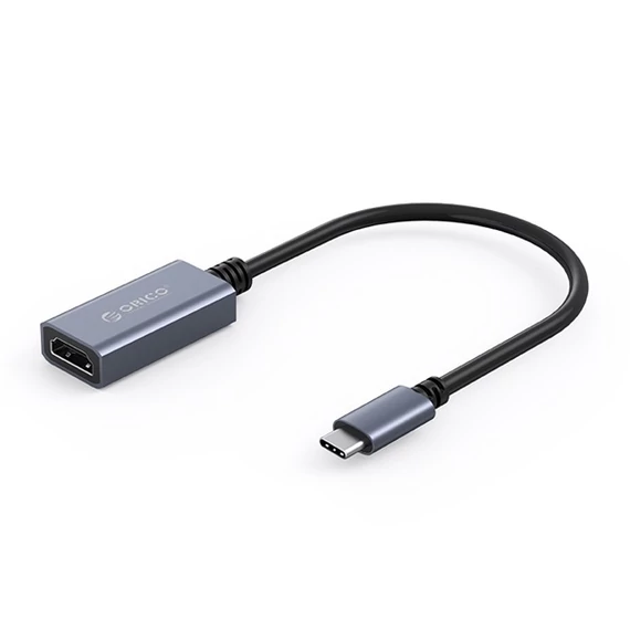 Orico kábel átalakító - CTH-GY /118/ (USB-C to HDMI, 4K/60Hz, szürke)