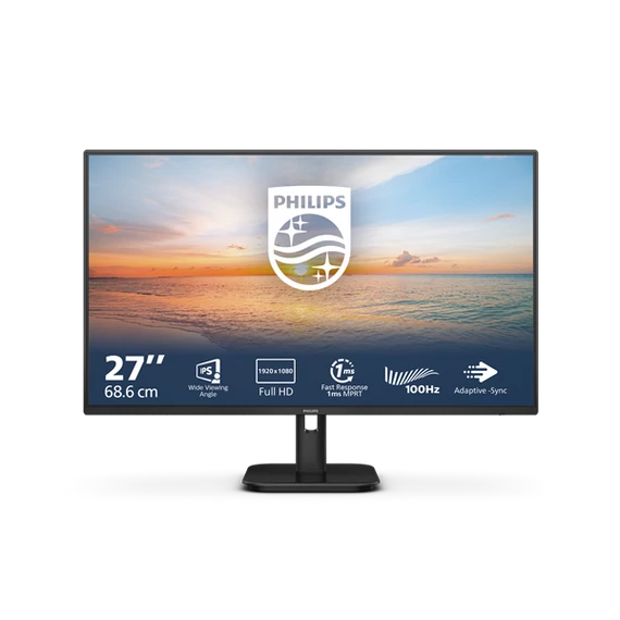 PHILIPS IPS monitor 27" 27E1N1100A, 1920x1080, 16:9, 250cd/m2, 4ms, VGA/HDMI, hangszóró, 100Hz