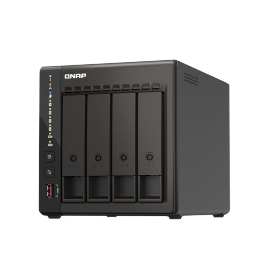 QNAP NAS 4 fiókos Celeron J6412 4x2,6GHz, 8GB RAM, 2x25000Mbps, 2xHDMI1.4b, 2xUSB3.2Gen2, 2xM.2 2280 Slot - TS-453E-8G